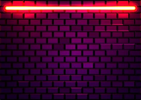 Premium Vector Neon Lamp Frame On Brick Wall Wall Concept