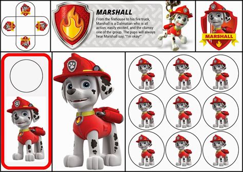 These images will print on a a4 page; Paw Patrol: Free Printable Mini Kit of Marshall. | Oh My ...