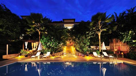 Wallpaper Night Swimming Pool Resort Palace Vacation Estate