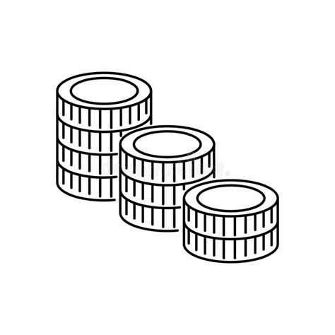 Vector Coins Line Flat Icons Stack Of Coins Business Icons Money