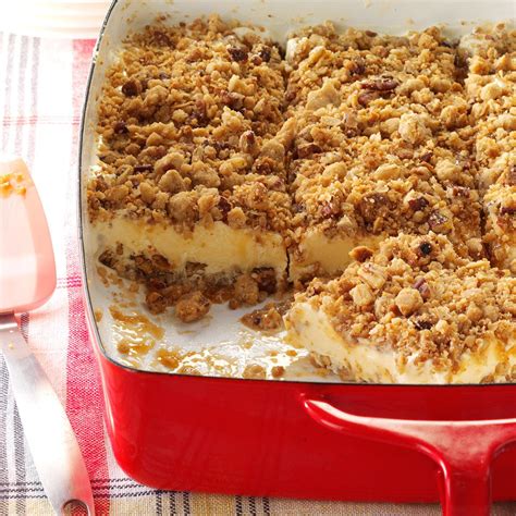 This recipe contains raw eggs. Caramel Pecan Ice Cream Dessert Recipe | Taste of Home