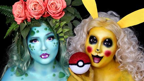 Pokemon Pikachu And Ivysaur Halloween Makeup Tutorial Youtube