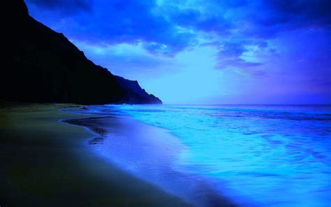 Beach Blue Sky Beach At Night Nature Beaches Hd Desktop