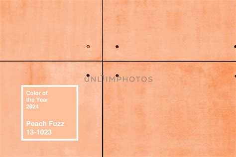 Concrete Texture Tiles As A Background Toned In Peach Fuzz Color Of The