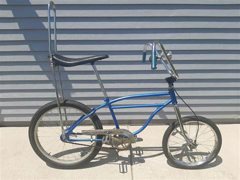Vintage 60 S 70 S Muscle Bike With Sissy Bar Blue Huffy Murray EBay