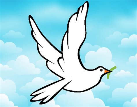 Dibujo de Paloma de la paz al vuelo pintado por en Dibujos net el día