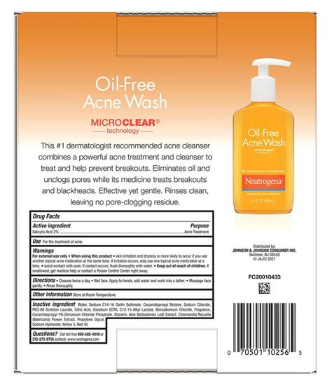 Neutrogena Oil Free Salicylic Acid Acne Face Wash 2 X 91 Oz —
