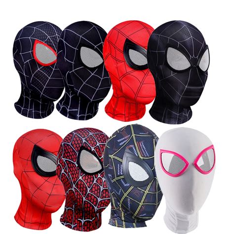 Superhero Spider Man Masks Into Spider Verse Miles Morales Mask Cosplay