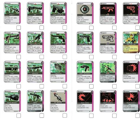 Metal Gear Acid Cards Metal Gear Wiki Fandom