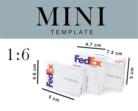 Mini Fedex Ground Box Template Instant Download Printable Etsy