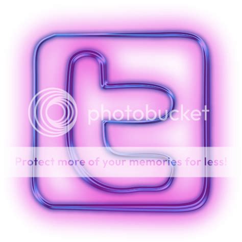 114179 Glowing Purple Neon Icon Social Media Logos Twitter Logo Square