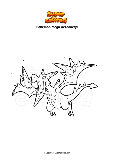 Disegno Da Colorare Pokemon Mega Aerodactyl Supercolored The Best