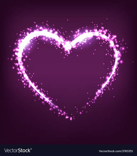 Sparkling Heart On Violet Royalty Free Vector Image