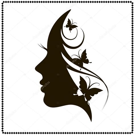 Beautiful Female Face Silhouette In Profile Stock Vector Image By