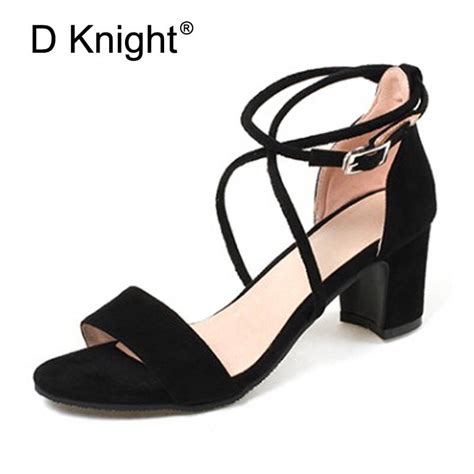 2018 Suede Gladiator Sandals Women Summer Casual Buckle Strap Shoes Woman Sexy Fashion Square