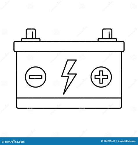 Car Battery Icon Outline Style Stock Vector Illustration Of Fuel