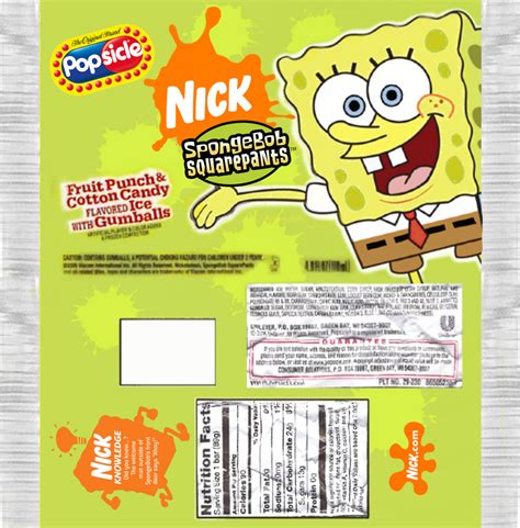 Old Spongebob Popsicle Package 2005 2010 By Jayreganwright2005 On