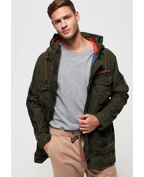 Superdry Cotton Mixed Rookie Parka Jacket In Green For Men Lyst