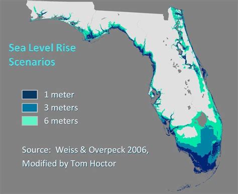 1 16 Sea Level Rise Projections Of 1 M 3 M And 6 M For Florida From