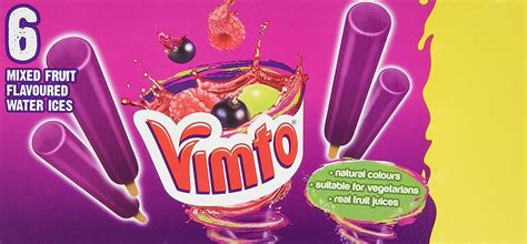 Vimto Mixed Fruit Flavoured Water Ices 6 X 45ml Frozen
