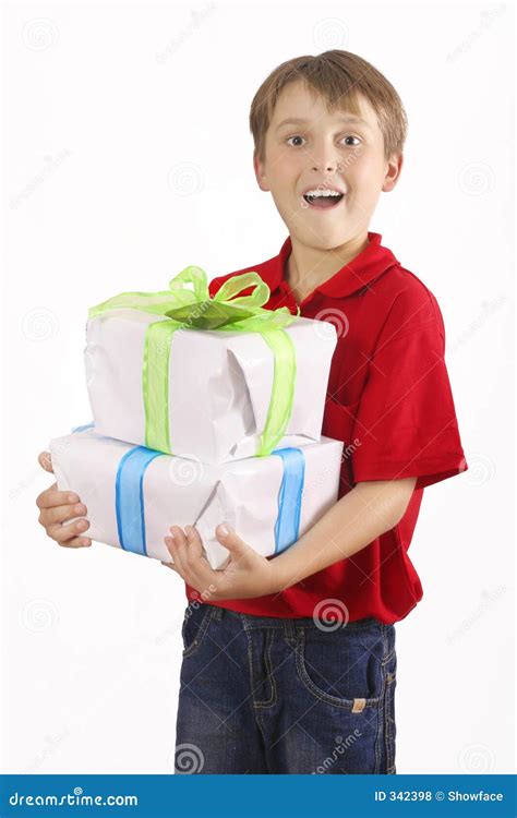 Boy Carrying Ts Stock Photo Image Of Christmas Child 342398