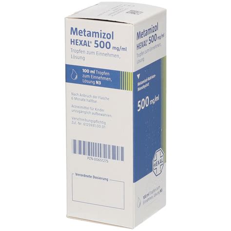 metamizol hexal  mgml tropfen zum einnehmen  ml shop apothekecom