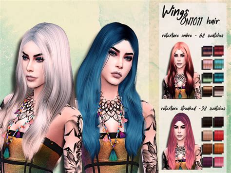 Female Hair Recolor Retexture Wings On1011 By Honeyssims4 Sims 4 Hair