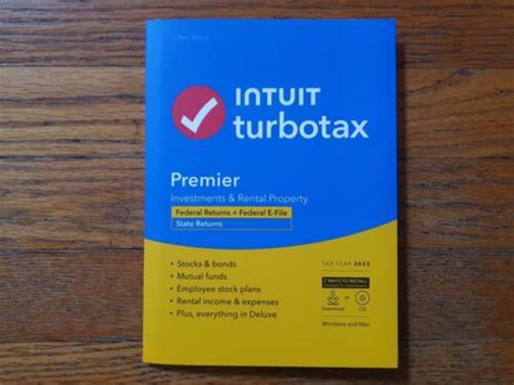 2023 TurboTax Premier CD Federal E File State Windows Mac OS SEALED