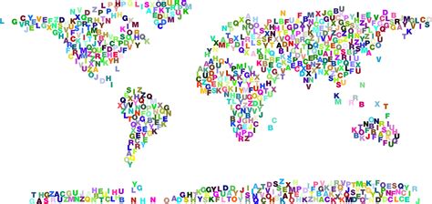 World Map Made Out Of Letters Vector Clipart Image Free Stock Photo