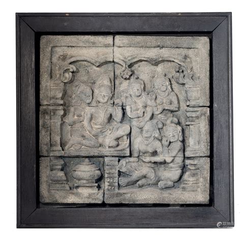 51bidlive A Grey Stone Balustrade Fragment Possibly Of The Borobudur