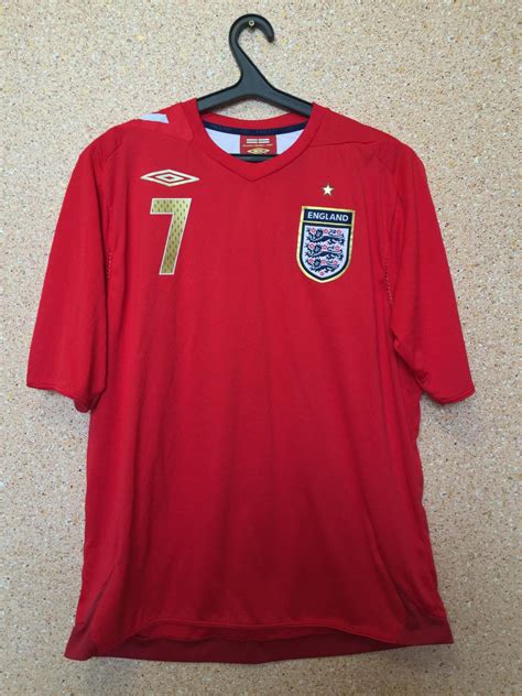 England david beckham shirt jersey football soccer s m l xl owen scholes 02 away. England Away football shirt 2006 - 2008.