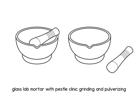 Glass Lab Mortar With Pestle Clinic Grinding And Pulverizing Diagram For Experiment Setup Lab