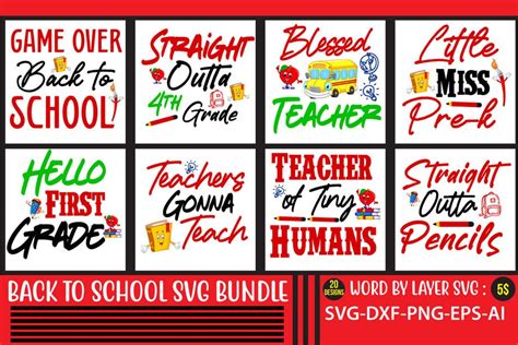 Back To School Svg Bundlesvgsquotes And Sayingsfood Drinkprint Cut