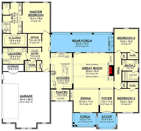 Plan 51820hz One Story New American Ranch House Plan With Board And