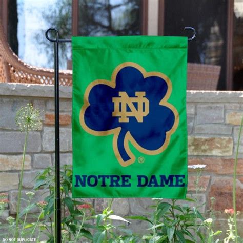 Notre Dame Fighting Irish Shamrock Logo Garden Flag Is 13x18 Inches In