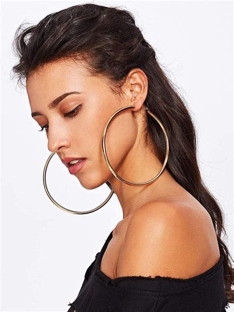 Smooth Oversized Hoop Earrings Hair Earrings Gold Earrings Jewelry Earrings Drop Earrings