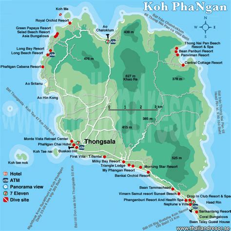 Hotell Karta Map Koh Phangan 
