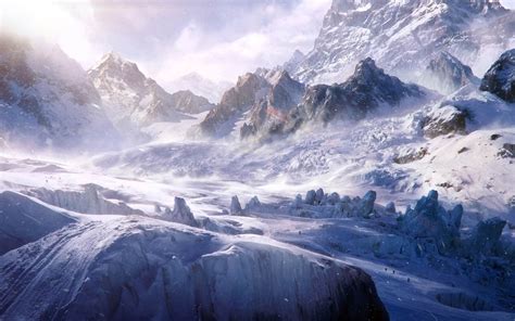 White Snow Mountains Top Winter Scenery Hd Wallpaper 1280x800 Download