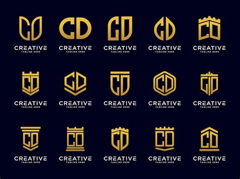 Plantilla De Conjunto De Logotipo Letras De Cd Monograma De Icono