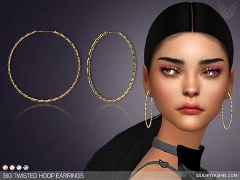 Giulietta Sims Big Twisted Hoops • Sims 4 Downloads