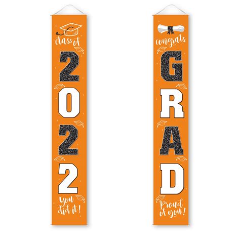 Buy Atfunshop Graduation Decorations 2022 Banner Porch Sign Orange