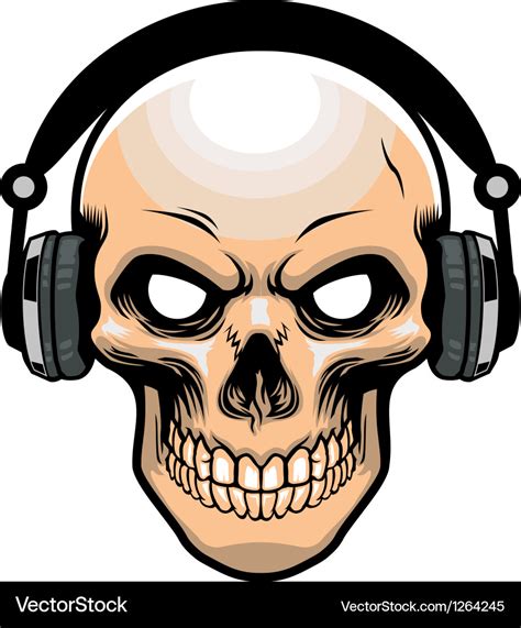 Skull Wearing Headphone Royalty Free Vector Image