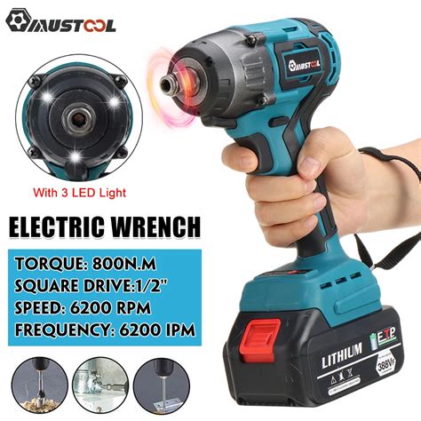 388vf 800nm Brushless Cordless Electric Impact Wrench With 3 Led