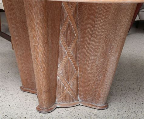 French Limed Oak Inlaid Dining Table By Soubrier For Sale At 1stdibs