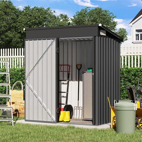 Weather Resistant 5x3 Galvanized Metal Outdoor Storage Shed with