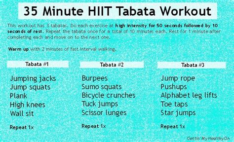 35 Min Hiit Tabata Workout Gettin My Healthy On