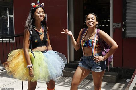 Dozens Of Women Go Topless For New York City S Annual Dyke March Daily Mail Online