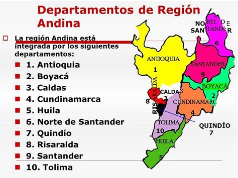 Mapa De La Region Andina Con Sus Departamentos Brainlylat