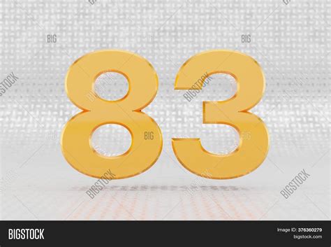 Yellow 3d Number 83 Image And Photo Free Trial Bigstock