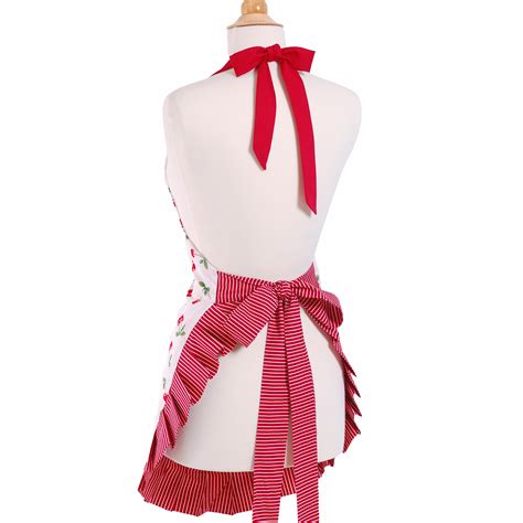 flirty aprons women s apron in very cherry and reviews wayfair
